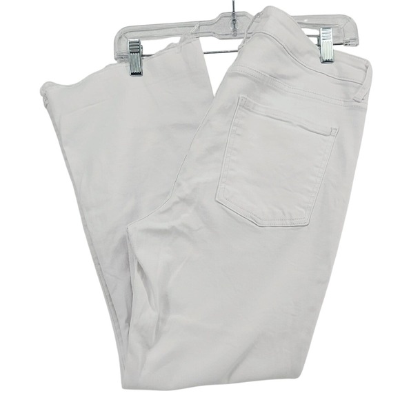 Kut from the Kloth Denim - KUT from the Kloth 12 White Cropped Flare Jeans Raw Hem Boho Coastal Summer